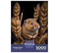 1000-piece Jigsaw Puzzles Mouse Portrait on Dark Adult Jigsaw Hands-on Game A Work of Art Unique Gifts for Birthday And Christmas 38x26cm/1000pcs