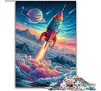 1000 Piece Jigsaw Puzzles Moving Rocket, Family Game Stress Reliever Difficult Challenge Enhance Love between Couples 50x75cm