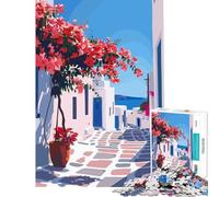 1000 Piece Jigsaw Puzzles Mykonos Greece Scenery Addictive Toys to Cultivate Patience Hands-on Game for The Whole Family Funny Gifts (Size 75x50cm)