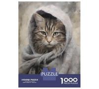 1000-piece Jigsaw Puzzles Mysterious Kitten Jigsaw Puzzle Anti-Stress Toys Wall Decoration Unique Gifts for Birthday And Christmas 70x50cm/1000pcs