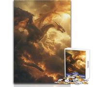 1000 Piece Jigsaw Puzzles- Mythic Sky Dragon Calm Enjoyable Spare Time Fun Tight Seamless Precision Toy Size 38x52cm