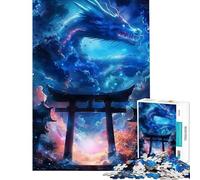 1000 Piece Jigsaw Puzzles Mythic Torii Gate Dragon Difficult And Challenge Enhance Memory Home Decoration Toys for Ages 14 And over (38X52cm)