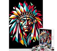 1000-piece Jigsaw Puzzles Native Americans Wpap Anti-Stress Toys Great Gift for Games for Educational Game with Fully Interlocking Randomly Shaped Pieces Size 50x75cm