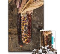 1000 Piece Jigsaw Puzzles Native Corn with Wooden Ba Wall Art Art Work Gift Suitable for People Aged 14 And Above 50x75cm