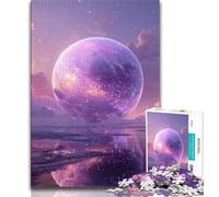 1000 Piece Jigsaw Puzzles Neon Purple Planet 1000 Piece Jigsaw,Stress Reliever Staycation Kill Time Parent-child Interaction (size 75x50cm)