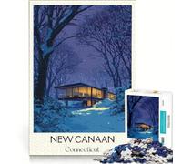 1000 Piece Jigsaw Puzzles New Canaan Connecticut, DIY Toys, Decompressing Intellectual, Unique Gifts for Birthday And Christmas 38x52cm