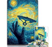 1000 Piece Jigsaw Puzzles Night Sky Alien Spaceship Teenager Jigsaw,Challenging Game Gifts for Is Ideal As A Gift for The Whole Family (size 75x50cm)