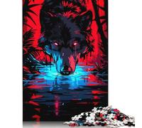 1000 Piece Jigsaw Puzzles Nightshade Wolf Puzzle for Adults Woodenboard Puzzles Interesting Stress Reduction Jigsaw Puzzles 1000pcs (75x50cm)