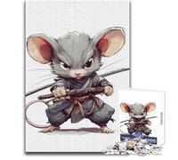 1000 Piece Jigsaw Puzzles- Ninja Mouse Warrior Calm Enjoyable Spare Time Fun Tight Seamless Precision Toy Size 38x52cm
