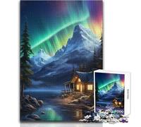 1000 Piece Jigsaw Puzzles- Northern Lights Aurora Calm Enjoyable Spare Time Fun Tight Seamless Precision Toy Size 38x52cm