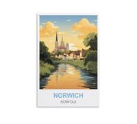 1000 Piece Jigsaw Puzzles,Norwich Norfolk Posters Challenging Puzzles, Puzzle Game for The Whole for Women, Gifts for Men 38x26cm