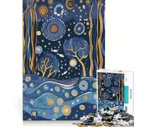 1000 Piece Jigsaw Puzzles Ocean Gustav Klimt Style Educational Toy Hand Speed Race with Fully Interlocking Randomly Shaped Pieces 38x52cm
