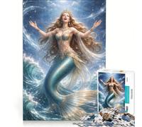 1000 Piece Jigsaw Puzzles Ocean Princess Mermaid Brain Teaser Game Difficult And Challenge Birthday Present Gifts 38x26cm