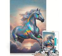 1000 Piece Jigsaw Puzzles Opal Horse in The Cloud Educational Toy Hand Speed Race with Fully Interlocking Randomly Shaped Pieces 50x75cm