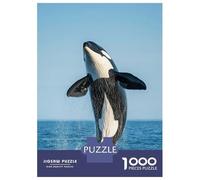 1000 Piece Jigsaw Puzzles- Orca Whale Jump Out Water Jigsaw Puzzle Brain Teaser Game Wall Decoration Deal As Gifts for The Whole Family 52x38cm/1000pcs