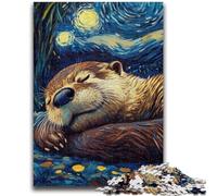 1000 Piece Jigsaw Puzzles Otter Night Sky Help The Brain Exercise Addictive Toys to Cultivate Patience Perfect Decoration 50x75cm