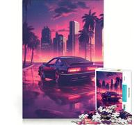 1000 Piece Jigsaw Puzzles Outrun Midnight City Educational Toy Hand Speed Race with Fully Interlocking Randomly Shaped Pieces 38x52cm