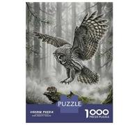 1000 Piece Jigsaw Puzzles- Owl Hunting Mouse in Misty Forest Jigsaws for Adults DIY Toys Perfect Decoration Deal As Gifts for The Whole Family 70x50cm/1000pcs