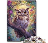 1000 Piece Jigsaw Puzzles Owl Standing on A Tree Suitable for Ages 14 And Up Intellectual Toy Game Educational Game for Birthday And Christmas 50x75cm