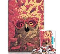 1000 Piece Jigsaw Puzzles Owl Wearing Glasses Teenager Jigsaw,Challenging Game Gifts for Is Ideal As A Gift for The Whole Family (size 38x26cm)