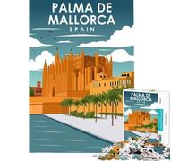 1000 Piece Jigsaw Puzzles Palma De Mallorca Spain Educational Games Challenging Game Toys Gifts for Women Men Family Activities (Size 38x52cm)