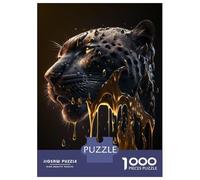 1000-piece Jigsaw Puzzles Panther Drips Adult Jigsaw Puzzle Hands-on Game Difficult Challenge Parent-child Interaction 52x38cm/1000pcs
