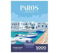1000-piece Jigsaw Puzzles Paros Greece And Boat Adult Jigsaw Hands-on Game A Work of Art Unique Gifts for Birthday And Christmas 52x38cm/1000pcs