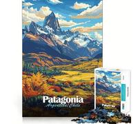 1000 Piece Jigsaw Puzzles Patagonia Landscape Art Clean Cut Piece Mind Challenge Toy Calm Time Fun Christmas Art Piece (38x26cm)