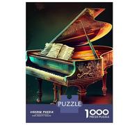 1000-piece Jigsaw Puzzles Piano Illustration Jigsaws for Adults Brain Teaser Game Improve Memory Unique Gifts for Birthday And Christmas 38x26cm/1000pcs