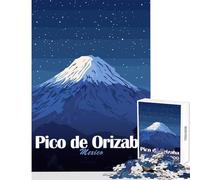 1000 Piece Jigsaw Puzzles- Pico De Orizaba, Mexico at Night Jigsaw for Teenagers Difficult Challenge Challenging To Complete Unique Challenge Game (38x26cm)