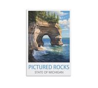 1000 Piece Jigsaw Puzzles，Pictured Rocks State of Michigan，Challenging Game Toys, Impossible Puzzle, Family Decoration Puzzle 52x38cm