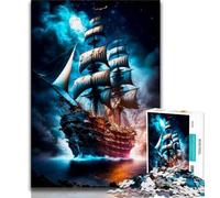 1000 Piece Jigsaw Puzzles Pirate Ship 1000 Piece Jigsaw,Stress Reliever Staycation Kill Time Parent-child Interaction (size 38x26cm)
