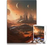1000 Piece Jigsaw Puzzles- Planet Mars Cityscapes Calm Enjoyable Spare Time Fun Tight Seamless Precision Toy Size 38x52cm