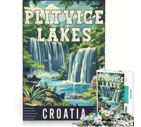 1000 Piece Jigsaw Puzzles Plitvice Lakes in Croatia, Toy Wall Decor, Interesting Stress Reduction, for Is Ideal As A Gift 38x26cm