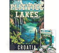 1000 Piece Jigsaw Puzzles Plitvice Lakes in Croatia, Toy Wall Decor, Interesting Stress Reduction, for Is Ideal As A Gift 38x26cm