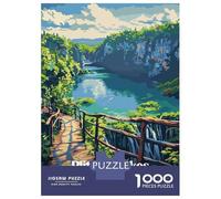 1000 Piece Jigsaw Puzzles- Plitvice Lakes National Park Croatia Teenager Puzzles Brain Teaser Game Stress Reliever Deal As Gifts for The Whole Family 52x38cm/1000pcs
