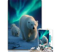 1000 Piece Jigsaw Puzzles Polar Bears 1000 Piece Jigsaw,Stress Reliever Staycation Kill Time Parent-child Interaction (size 38x26cm)