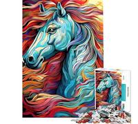 1000-piece Jigsaw Puzzles Portait of A Horse Jigsaw Puzzle Relax Games Pattern Assembly Unique Gifts for Birthday And Christmas (Size 38x26cm)