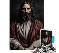1000 Piece Jigsaw Puzzles Portrait of Jesus Christ Puzzles for Teenagers Difficult Hard Every Piece Is Unique Toys Educational Games (Size 38x26cm)