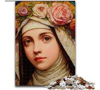 1000 Piece Jigsaw Puzzles Portrait of Mary The Mother, Help The Brain Exercise Addictive Toys to Cultivate Patience Perfect Decoration (Size 26x38cm)
