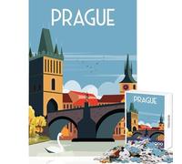 1000 Piece Jigsaw Puzzles- Prague Czech Republic Jigsaw for Teenagers Difficult Challenge Challenging To Complete Unique Challenge Game (38x26cm)