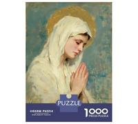 1000-piece Jigsaw Puzzles Praying Woman with Halo Painting Jigsaws for Adults Brain Teaser Game Improve Memory Unique Gifts for Birthday And Christmas 38x26cm/1000pcs