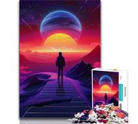 1000 Piece Jigsaw Puzzles Psychedelic Alien Planet Teenager Jigsaw,Brain Intelligence Challenge Addictive Toys for Home Decoration (size 75x50cm)
