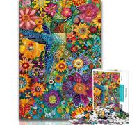 1000 Piece Jigsaw Puzzles Psychedelic Animal Hummingbird Teenager Puzzles,Challenging Game Toys Wall Decoration Unique Birthday And Xmas Gifts (size 75x50cm)