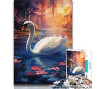 1000 Piece Jigsaw Puzzles Psychedelic Art Swan,Decompressing Intellectual Educational Toy Educational Game for Birthday,Chrismas (75x50cm)