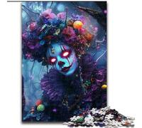 1000 Piece Jigsaw Puzzles Psychedelic Clown Girl,Challenging Game And Family Play with Fully Interlocking Randomly Shaped Pieces 50x75cm