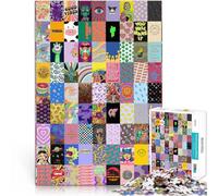 1000 Piece Jigsaw Puzzles Psychedelic graffiti splicing art Suitable for people aged 14 and above Difficult to complete but fun and humorous Fun at Home Activities, Birthday Present,Travel Gifts。