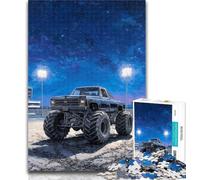 1000 Piece Jigsaw Puzzles Psychedelic Monster Truck 1000 Pieces for Teenagers,Educational Games Home Decoration Birthday Present, Gifts, Wall Art 26x38cm