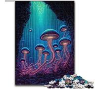 1000 Piece Jigsaw Puzzles Psychedelic Mushroom Fores, Help The Brain Exercise Addictive Toys to Cultivate Patience Perfect Decoration (Size 26x38cm)
