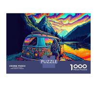 1000-piece Jigsaw Puzzles Psychedelic Road Trip Adult Jigsaw Puzzle Hands-on Game Difficult Challenge Parent-child Interaction 70x50cm/1000pcs